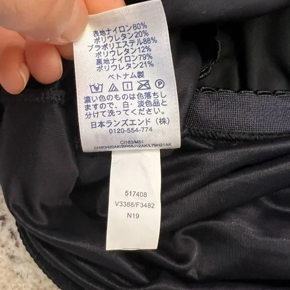 EUC Land’s End Underwire Tankini Swimsuit Top V-neck Wrap Front 18 DDD Black - Picture 10 of 10